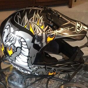 HJC Black and Yellow Graphic Helmet
